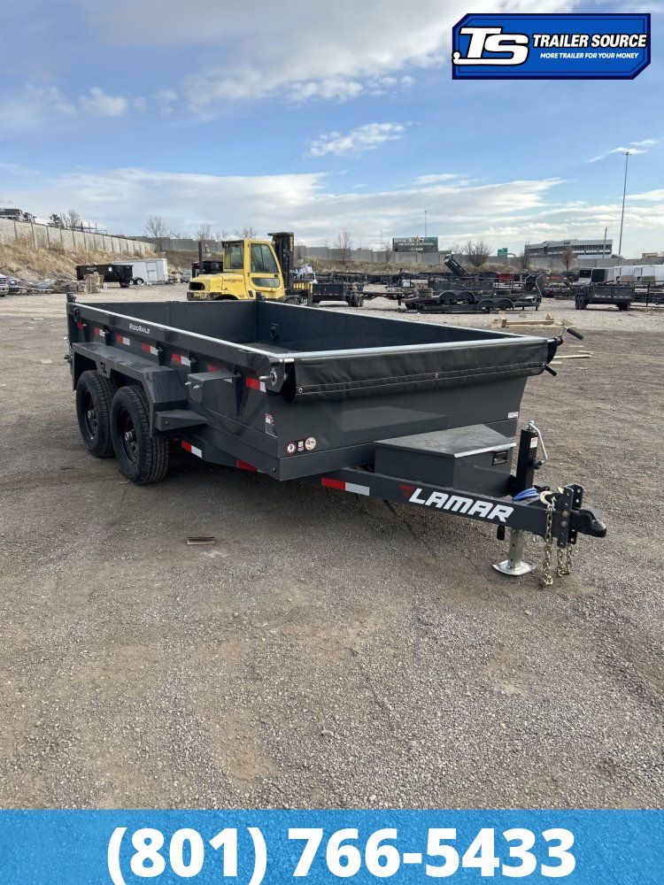 6.5x12 Lamar DM Dump Trailer - 18" Sides - 10K GVWR - Spreader Gate