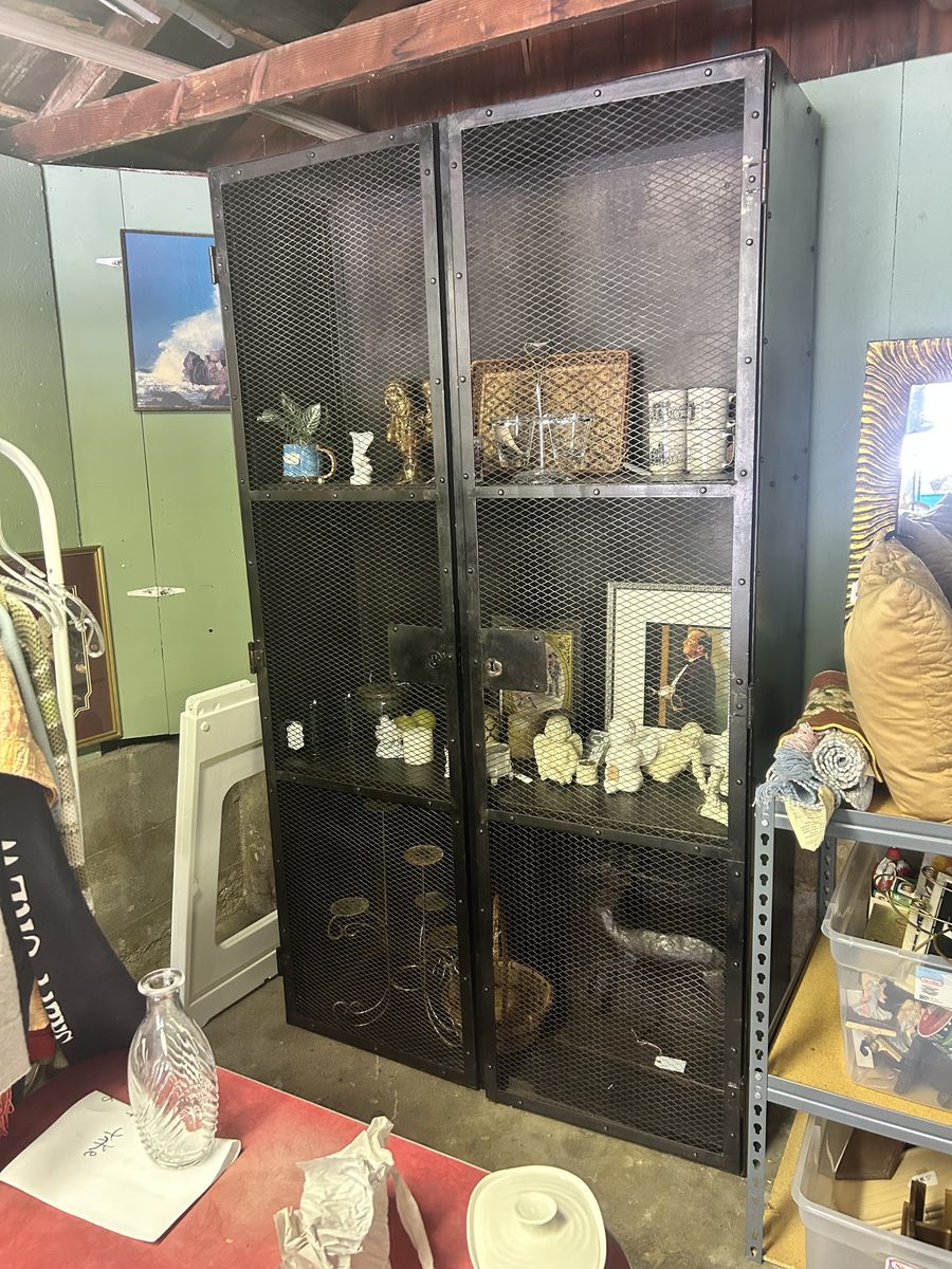 Black industrial cabinet metal