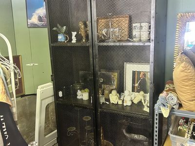 Black industrial cabinet metal