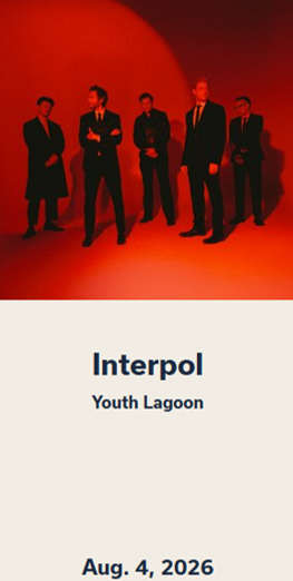 Interpol Red Butte Concert, Terrace Tickets