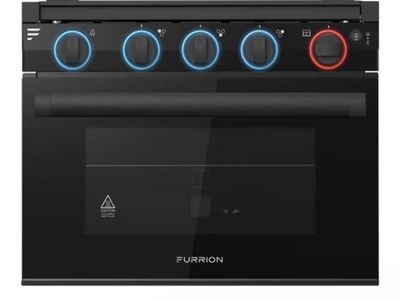 Furrion 17" 3-Burner All Glass Gas Range - Led Knob - Black-Black (retail $614)