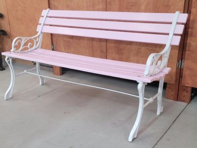 Pink Breast Cancer Awareness Wrought-iron Bench