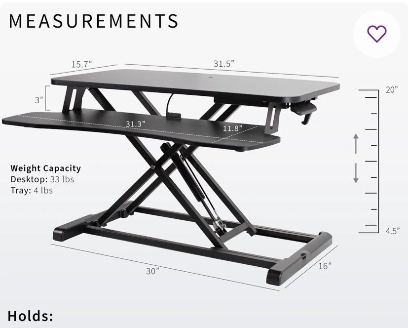 VIVO Height Adjustable Standing Desk Converter (DESK-V000K Series)black