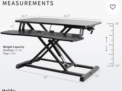 VIVO Height Adjustable Standing Desk Converter (DESK-V000K Series)black