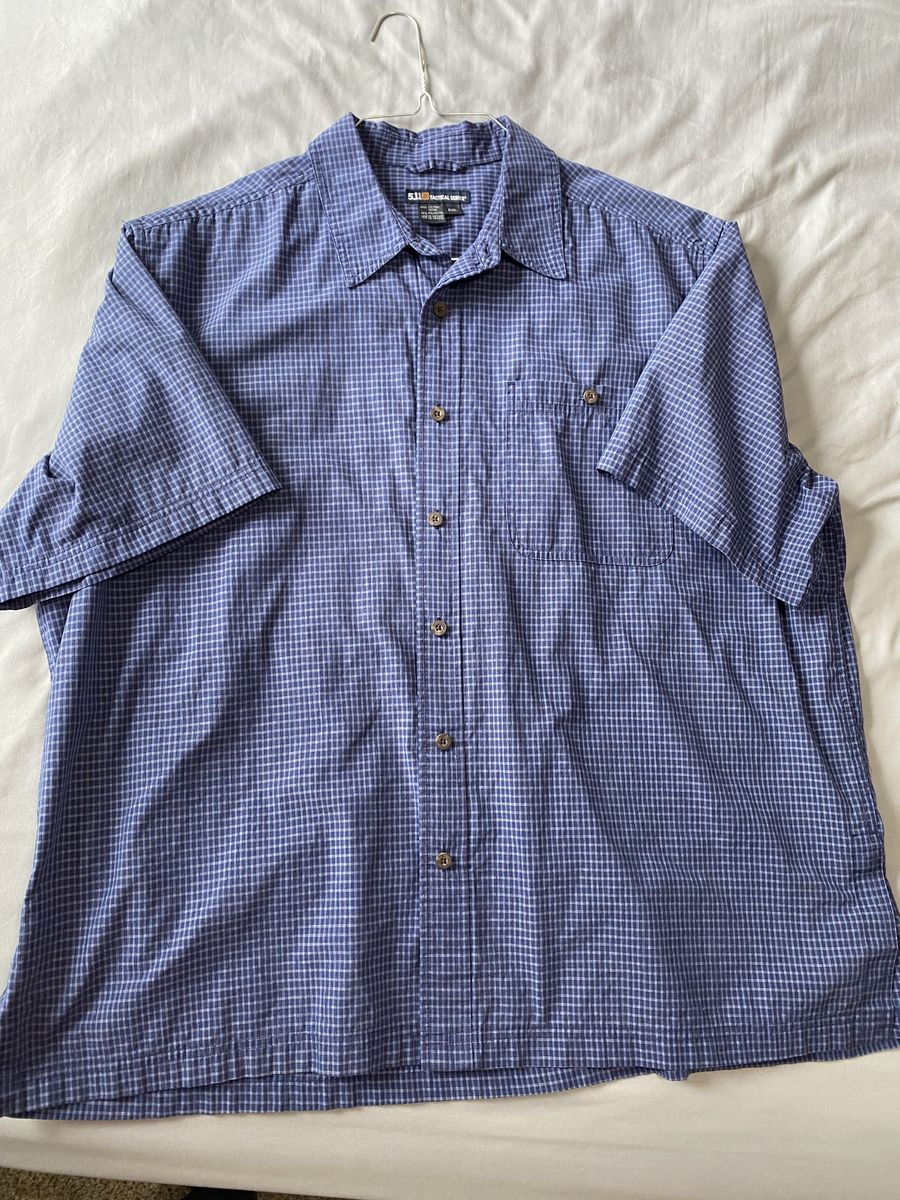 5.11 Tactical 2X Men’s Shirt Short Sleeve (navy blue plaid)