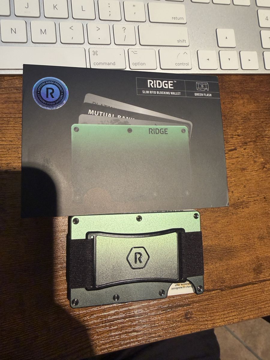 The Ridge Wallet Slim RFID Blocking Metal Wallet - Green Flash
