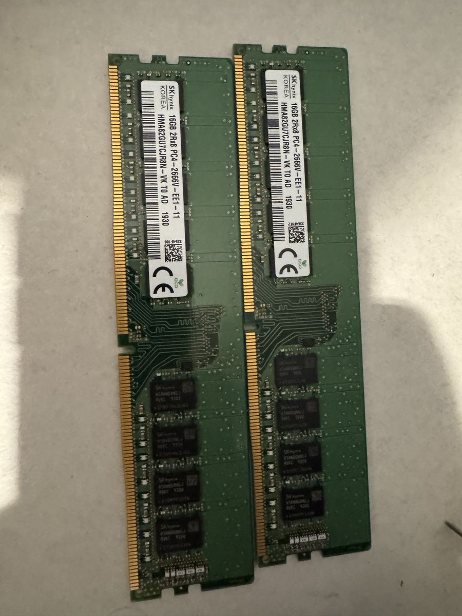 SK Hynix 32GB (2x16GB) DDR4 2666MHz PC4-2666V RAM Memory Sticks