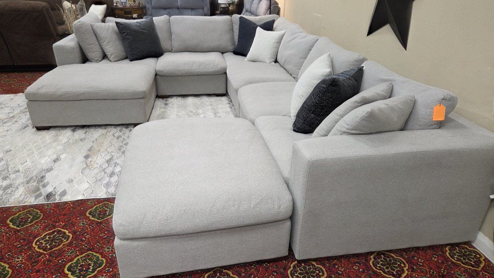 🩶🧩 8-Piece Modular Gray Sectional