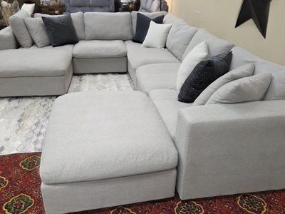 🩶🧩 8-Piece Modular Gray Sectional