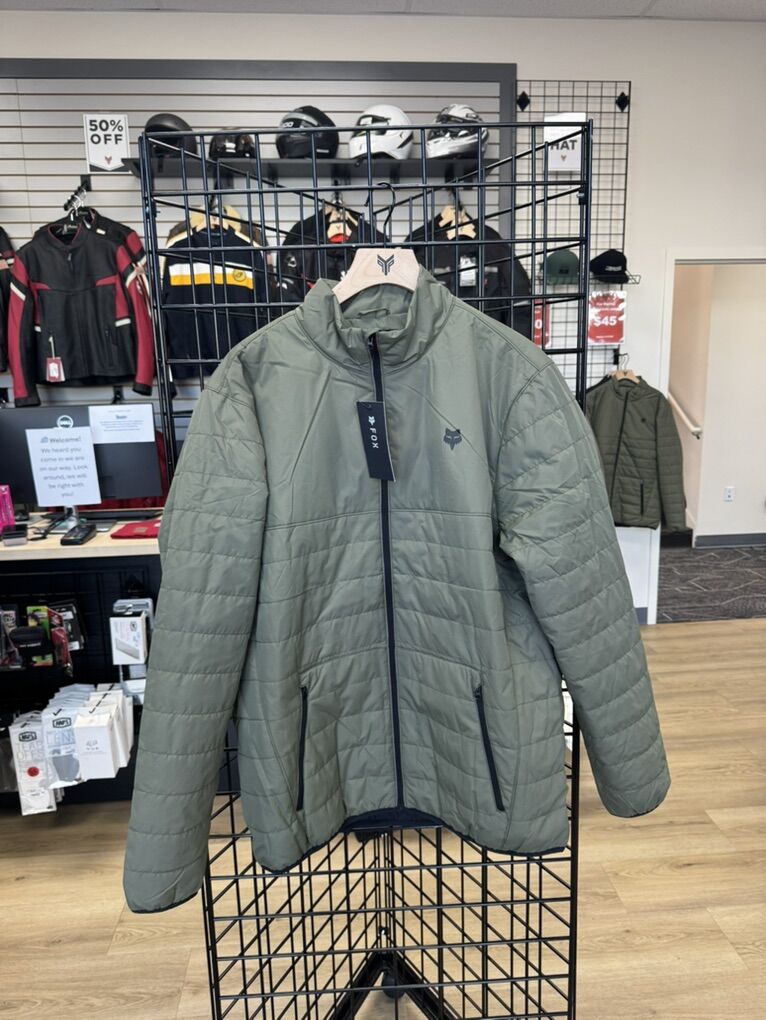 Green and Black Fox Puff Coats