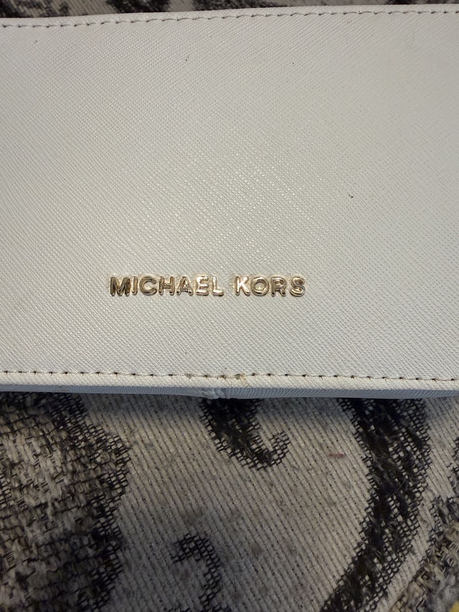 Michael Kors S/M White Genuine Leather Belt Bag with Gold Hardware