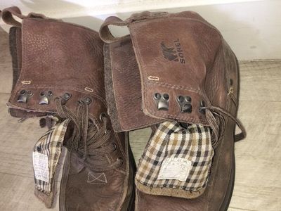 Sorel Men's Brown Leather Insulated Winter Boots - Size 10