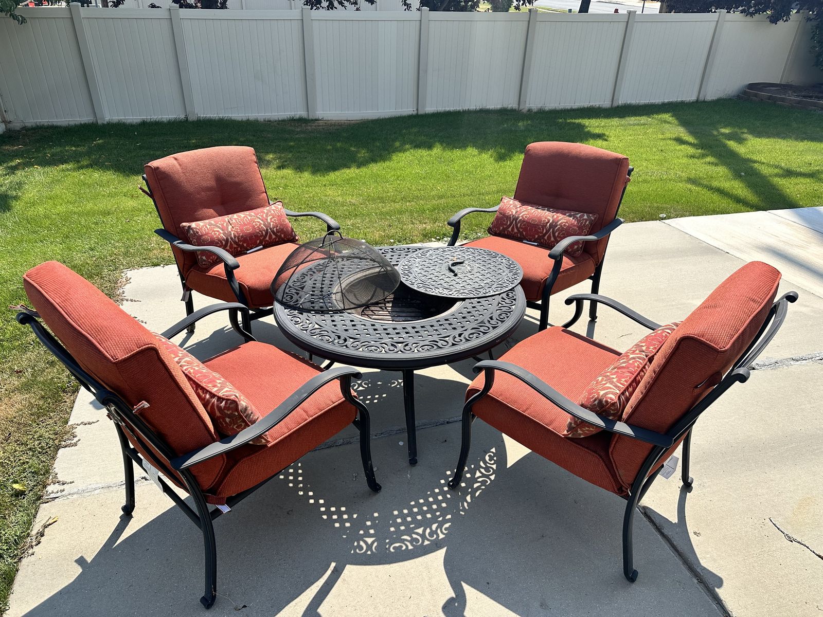 Fire pit patio set