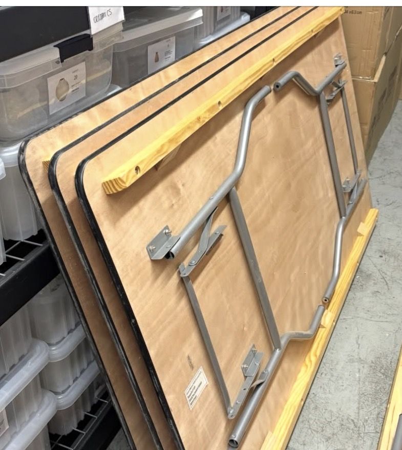 6' x 40" wide folding wooden event tables