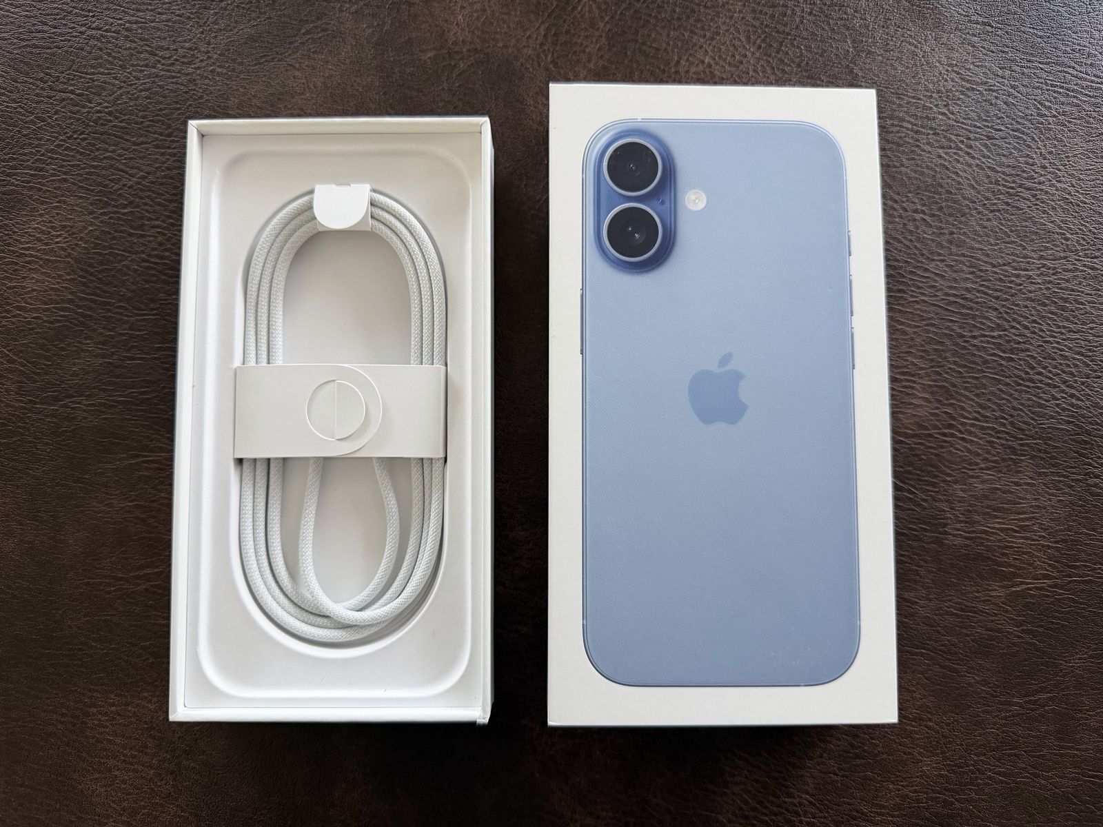 iPhone 17 Mist Blue Box Charging Cord Only