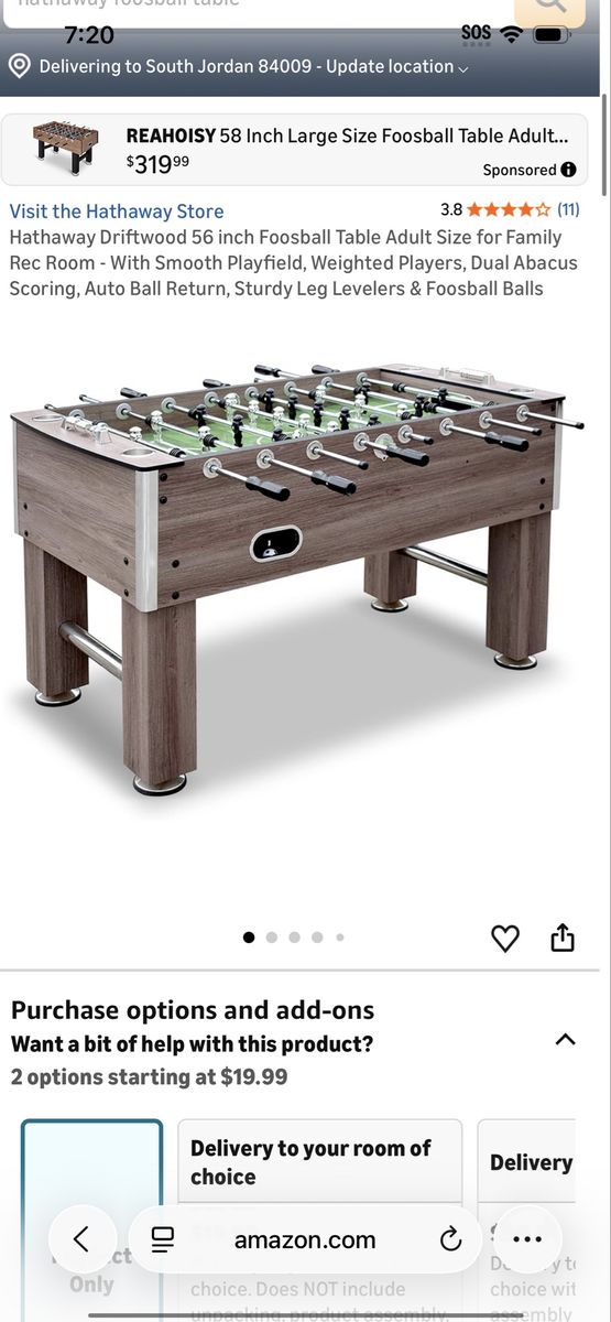 Hathaway Driftwood 56 inch foosball table