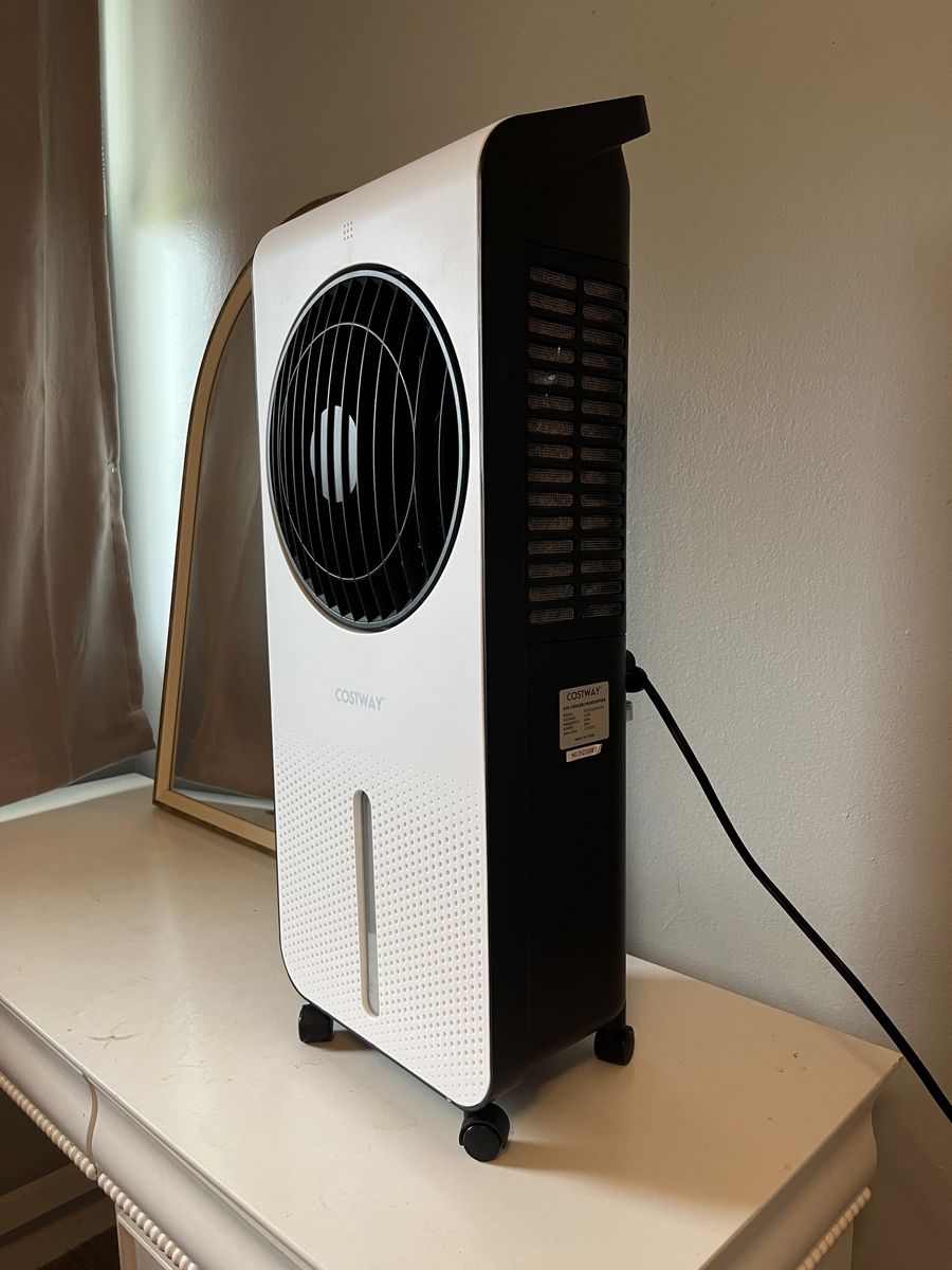Costway Portable Evaporative Air Cooler & Humidifier Fan with Rolling Casters