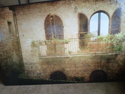 Large Beautiful canvas picture 50 x82 Flower Balcony