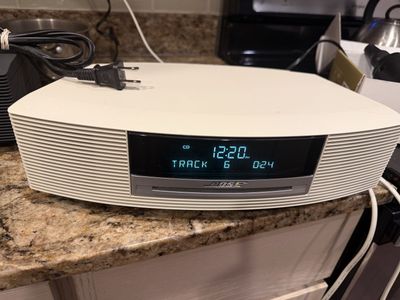 Bose Wave Music System CD Player AM/FM Radio Alarm Clock - Platinum White