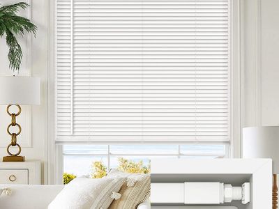 NEW LazBlinds 28"x48" No Tools No Drill 1" Vinyl Mini Blinds, Cordless Blinds, Light Filtering