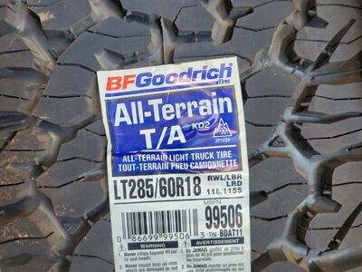 265/60r18 bfgoodrich all terrain Ko2 ta