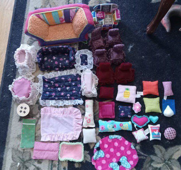 Soft Toy Furniture Couches, Chairs, Pillows, Rugs