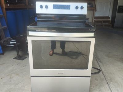 Whirlpool Electric Range Stove - Stainless Steel, Black Top