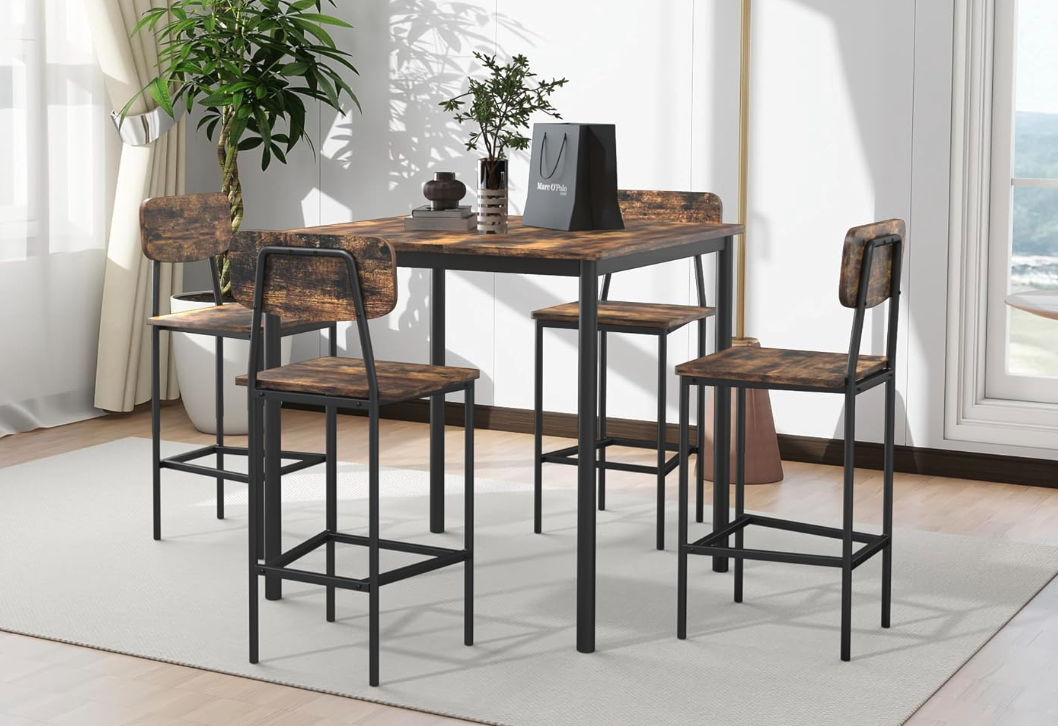 New in Box Table and 4 Chairs , Dining Table Set for 4 with Space-Saving Design, Table Set