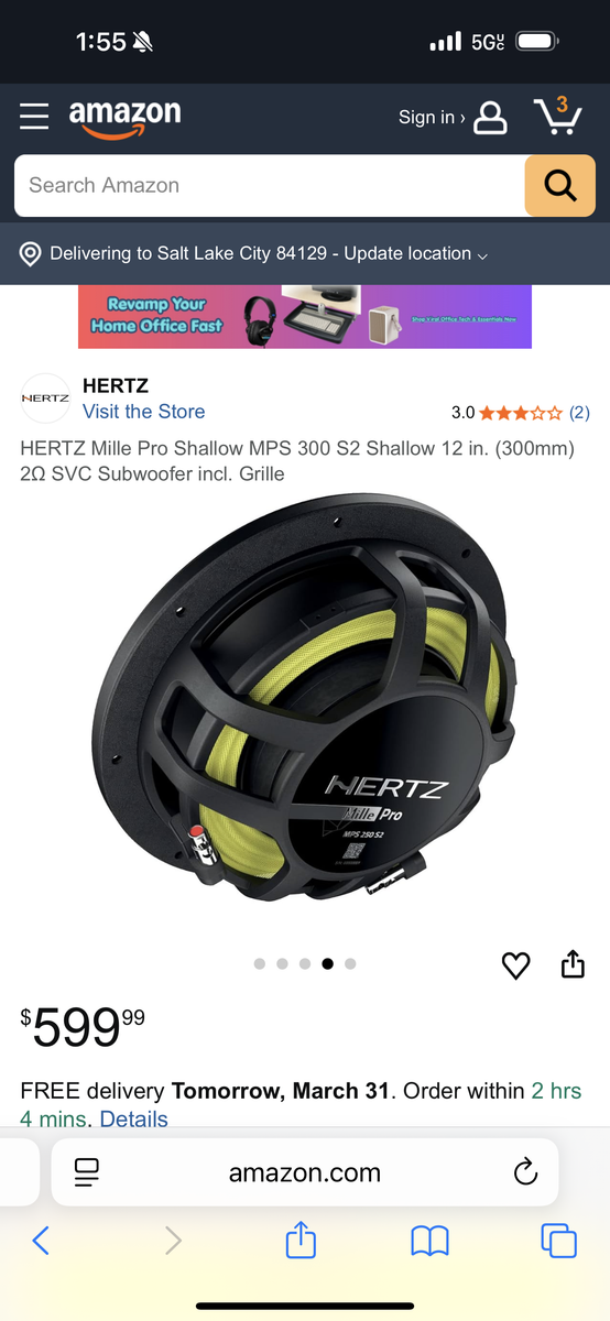 Hertz Millie Pro 12” Shallow Sub.