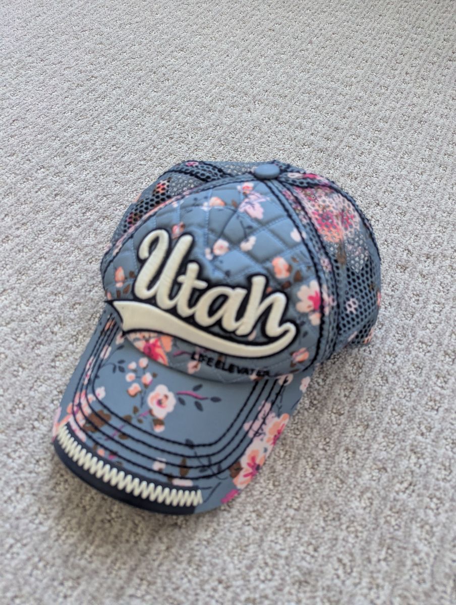 Robin Ruth Utah floral quilted baseball hat