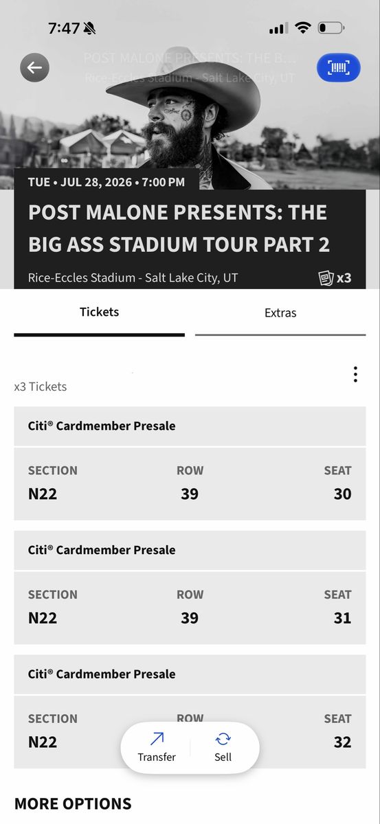 3 Tickets: Post Malone x Jelly Roll