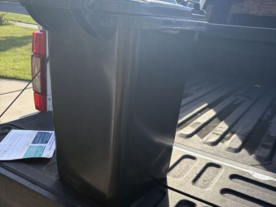 13-Gallon Black Garbage Can with Hinged Lid