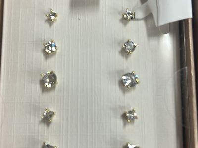 Addison Blvd 14K Gold Plated Cubic Zirconia Stud Earring Sets