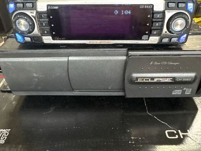 Eclipse by Fujitsu Ten CD8443 Vintage Single Din Car Stereo with CH3083 8 Disc CD Changer.