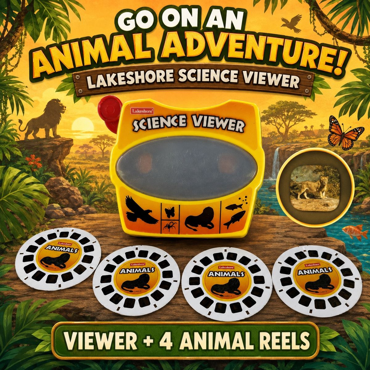 Lakeshore Science View Finder with 4 Animal Adventure Reels