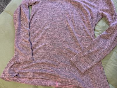 Pink/Gray Heather Long Sleeve Shirt-Medium