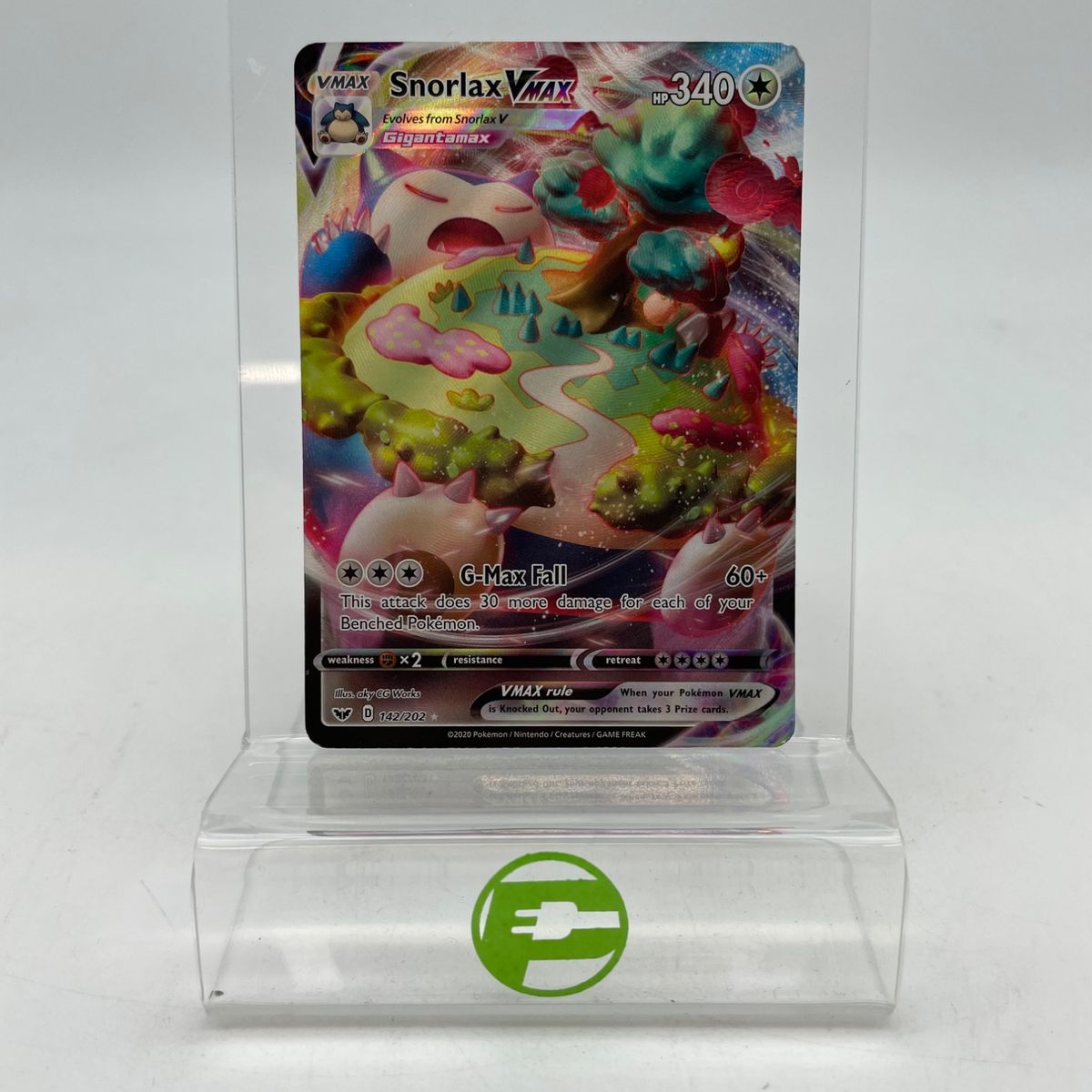 Pokémon TCG Sword & Shield Snorlax VMAX 142/202 Holo English