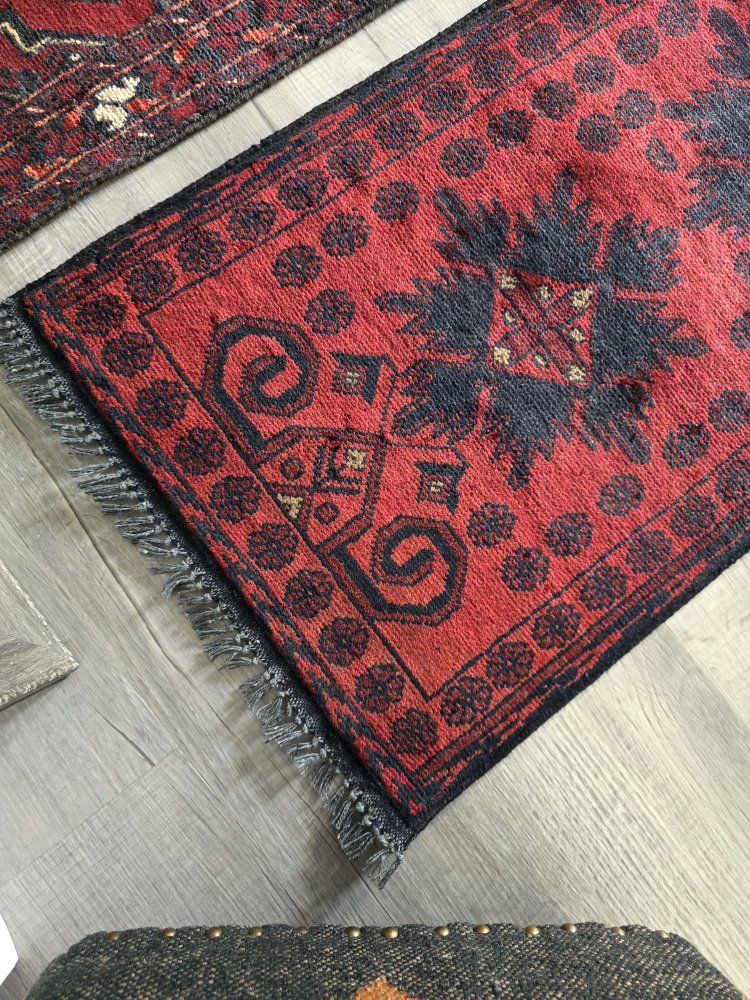 Afghan Turkmen Wool Rug, 3'1" x 1'8"