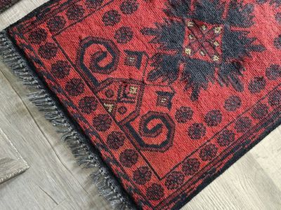 Afghan Turkmen Wool Rug, 3'1" x 1'8"