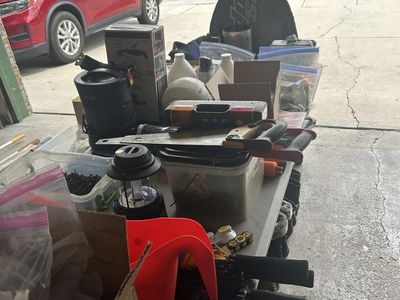 Garage sale: Toys, camping, fishing, snow, outdoor, hunting, tools, shoes, picture frames