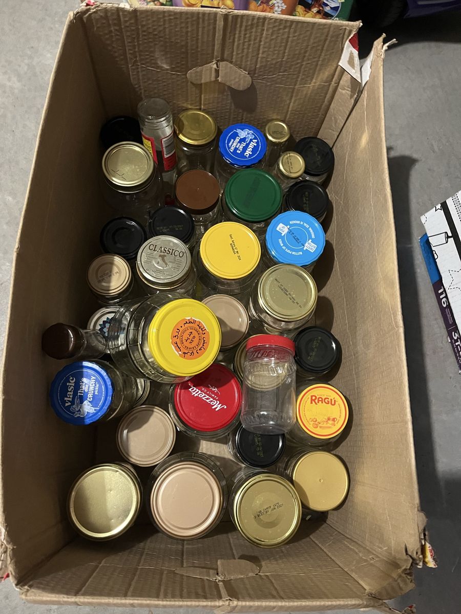 Choose any 15 jars, glass jars, food containers, jam jars, pickles jars, glassware, craft supplies