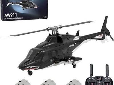 Like New Airwolf AW911 GPS RC helicopter.