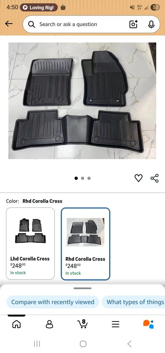 MAgill 3D LFD/RFD Floor mats for Toyota Corolla
