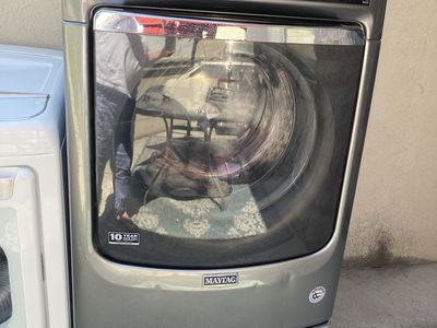 Maytag Front Load Washing Machine with Pedestal - Metallic Slate