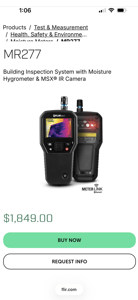 Building Inspection System with Moisture Hygrometer & MSX® IR Camera