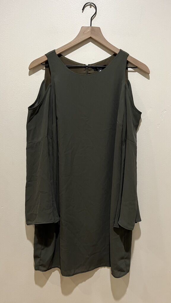 Aqua Brand Olive Green Open Cold Shoulder Dress