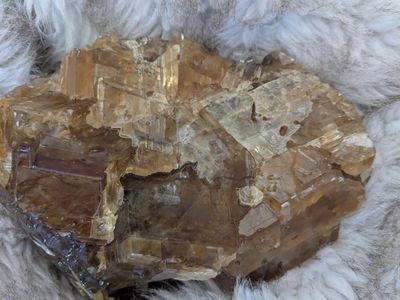 8.9 lb Golden Amber calcite quartz crystal