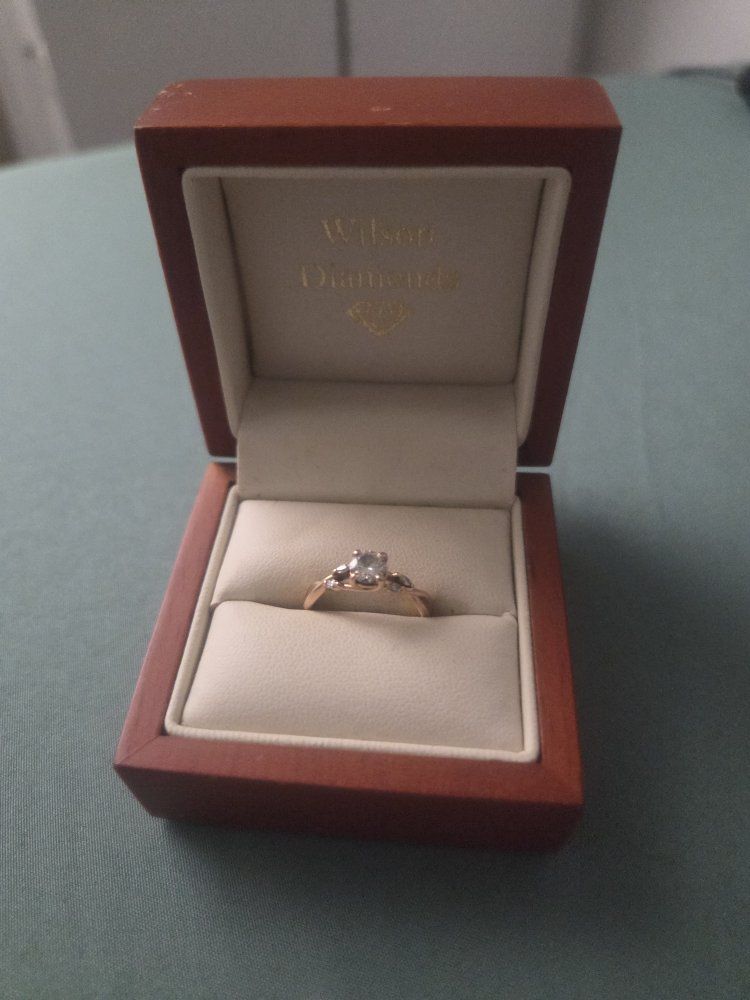 Engagement Ring- Size 6, Rose Gold band, real diamonds
