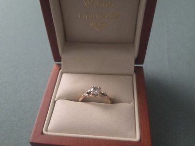 Engagement Ring- Size 6, Rose Gold band, real diamonds