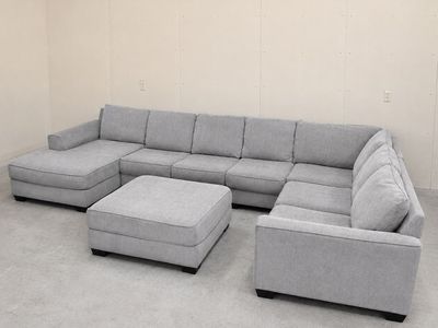 Huge Gray Sectional Couch w/ Ottoman - Free Delivery